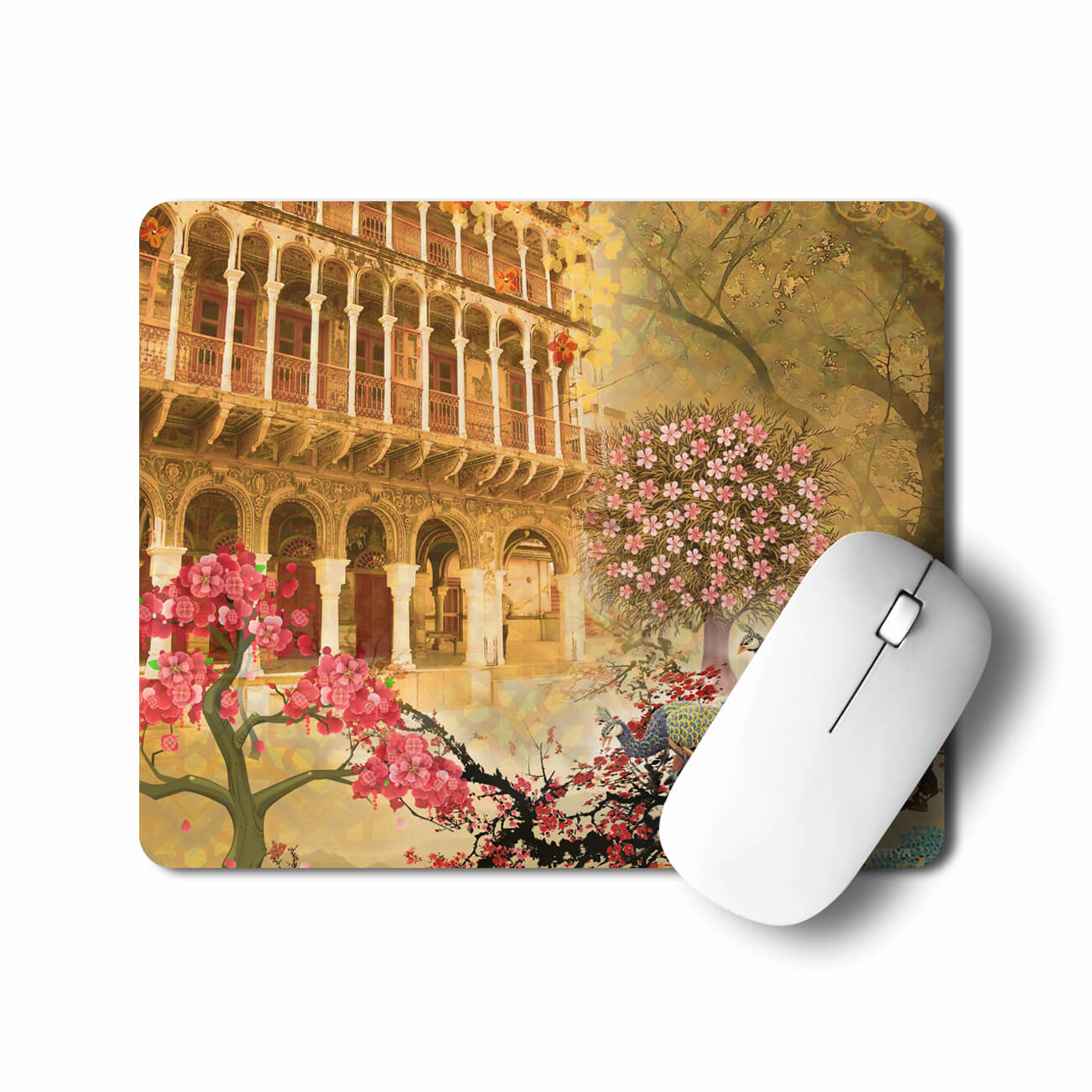 Cool Peacock and Haveli Artisan Mousepad