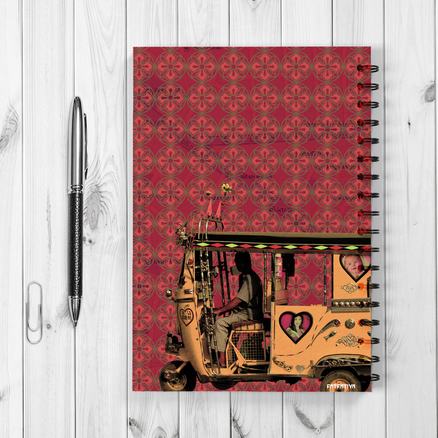Yellow Auto Rickshaw Spiral Notebook