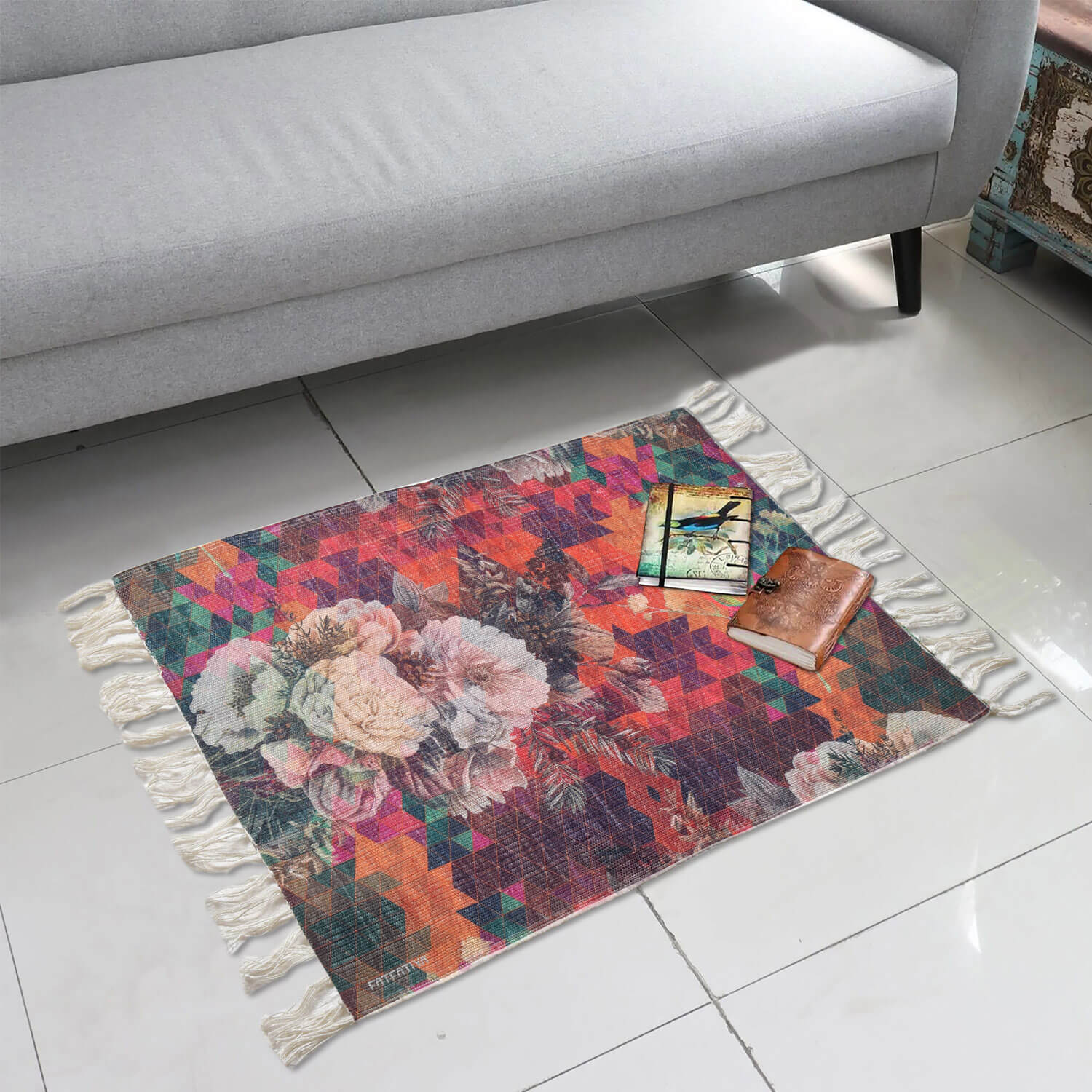 Multicolour Floral Recycled Polyester Rug
