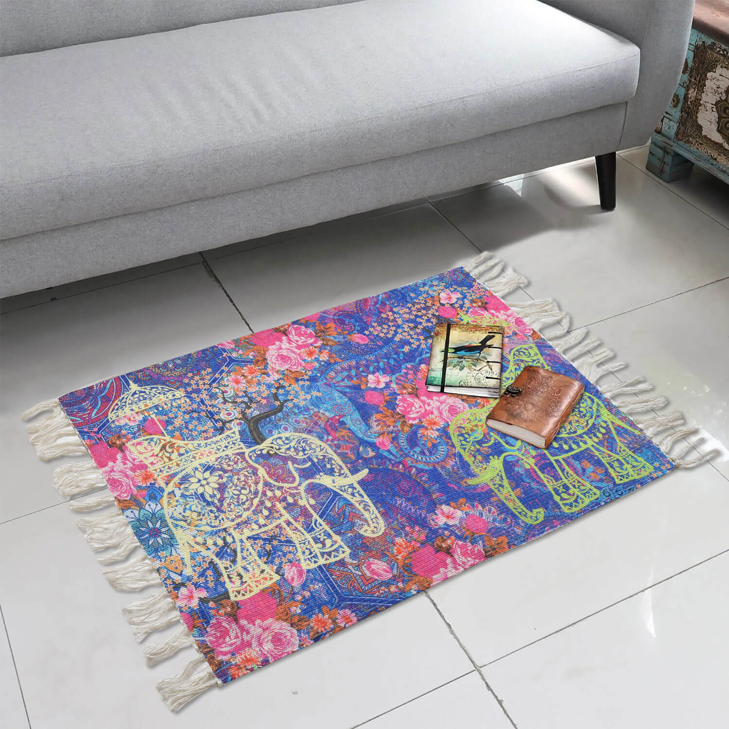Indian Elephant Eco Friendly Recycled Area Rug