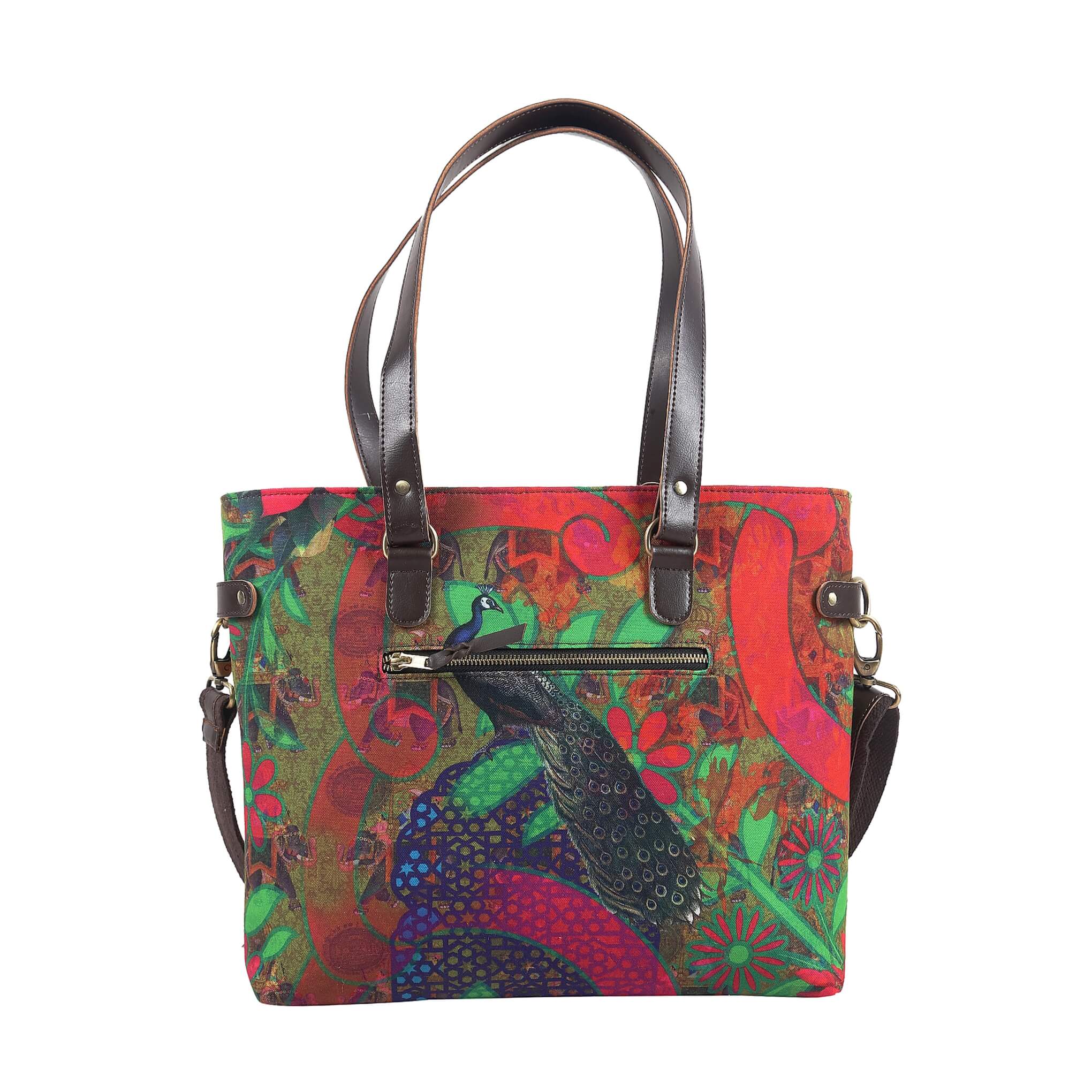 peacock tote bag