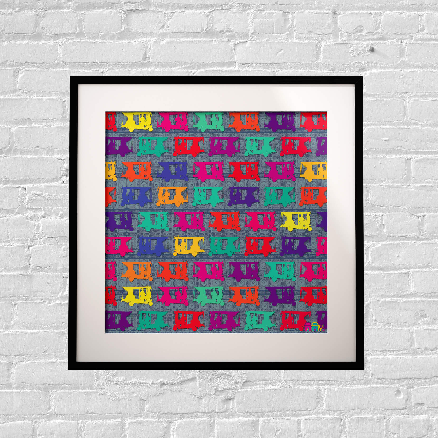 Pop Taxis Art Print 12×12 Inches