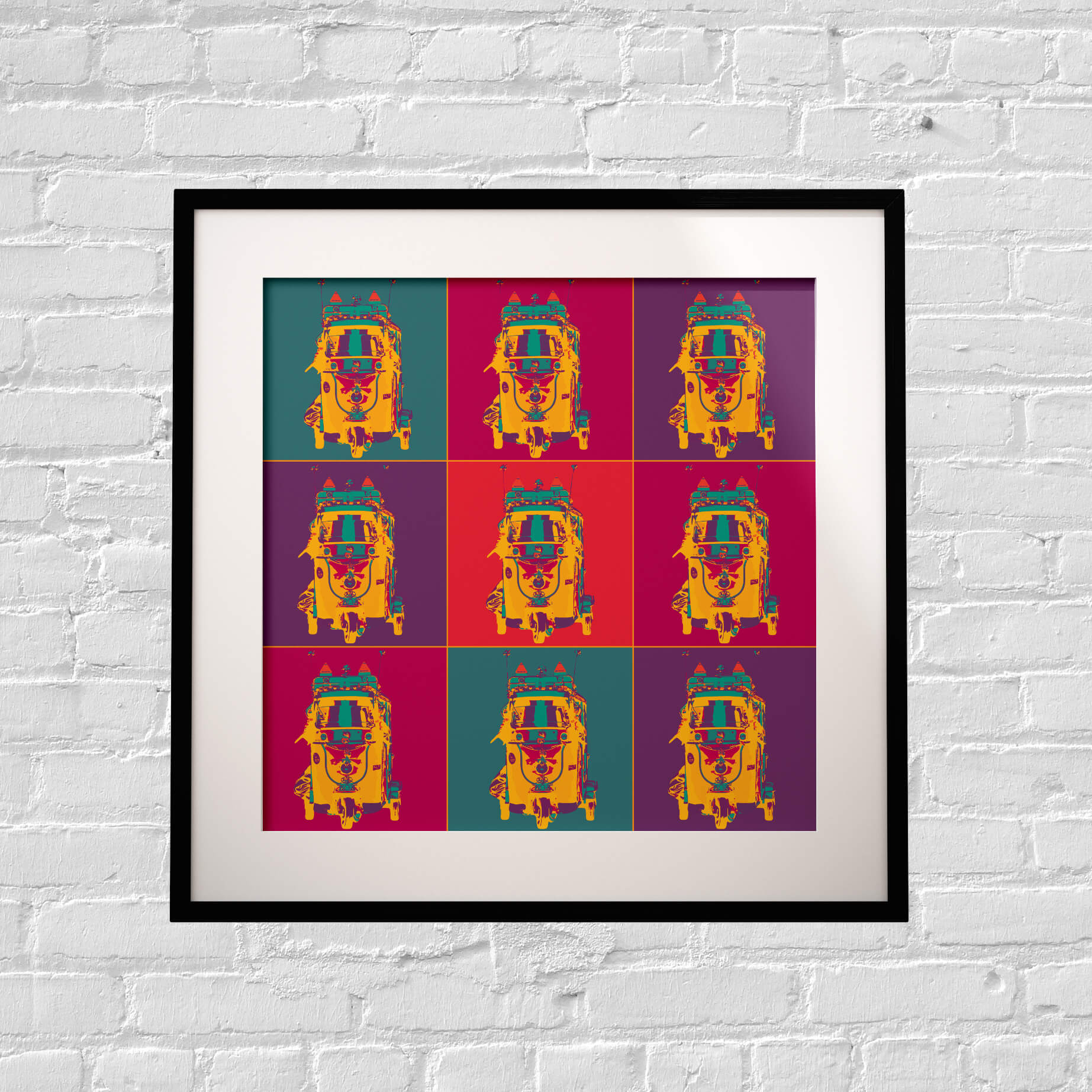 Quirky Taxis Collage Art Print