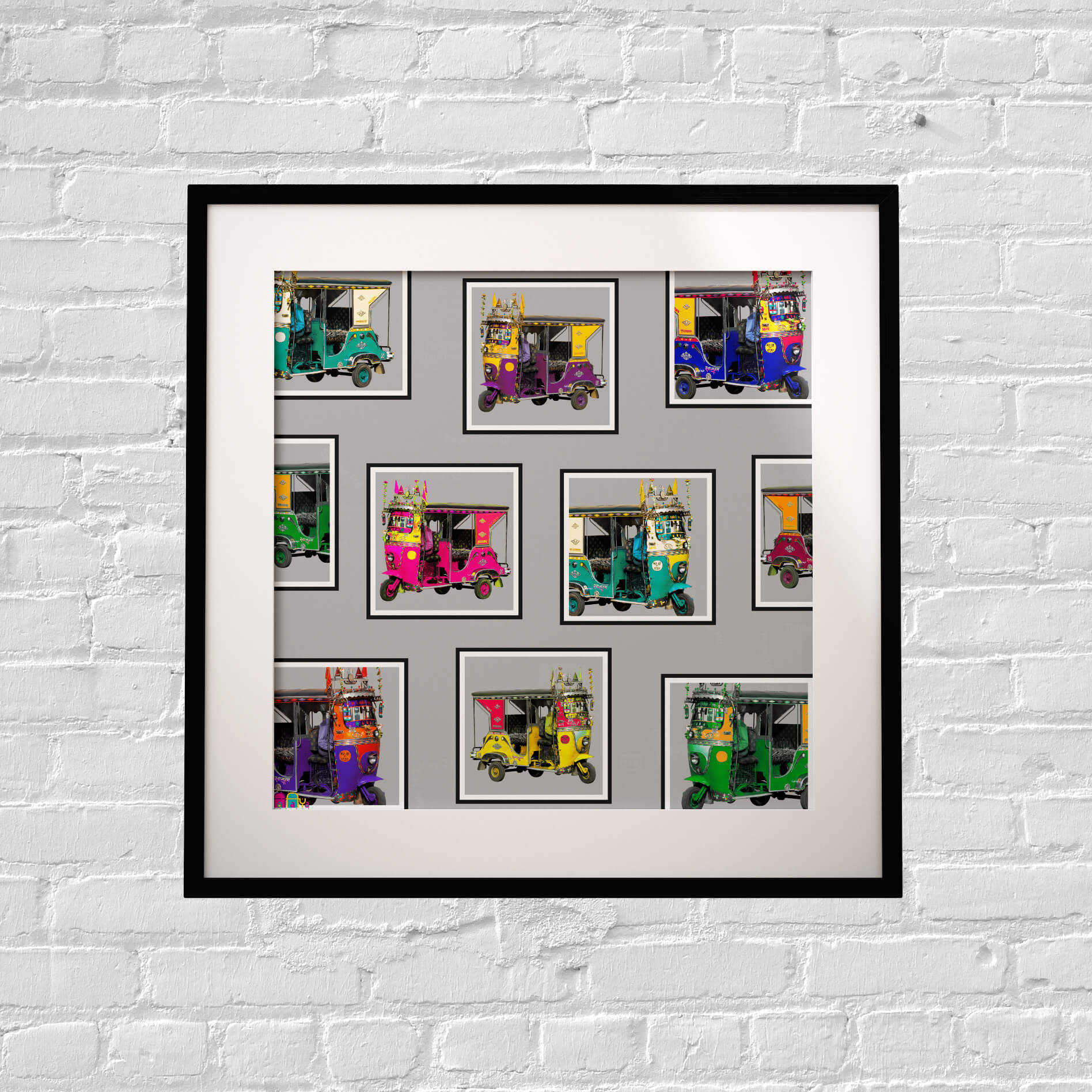 Farmed Taxis Collage Art Print 9×9 Inches