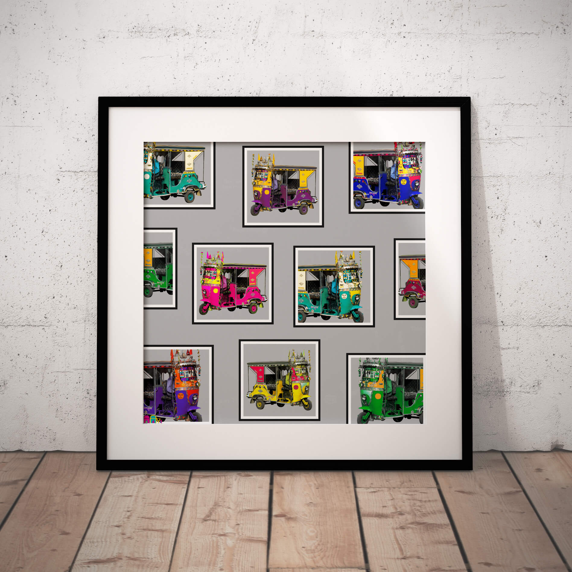 Farmed Taxis Collage Art Print 9×9 Inches