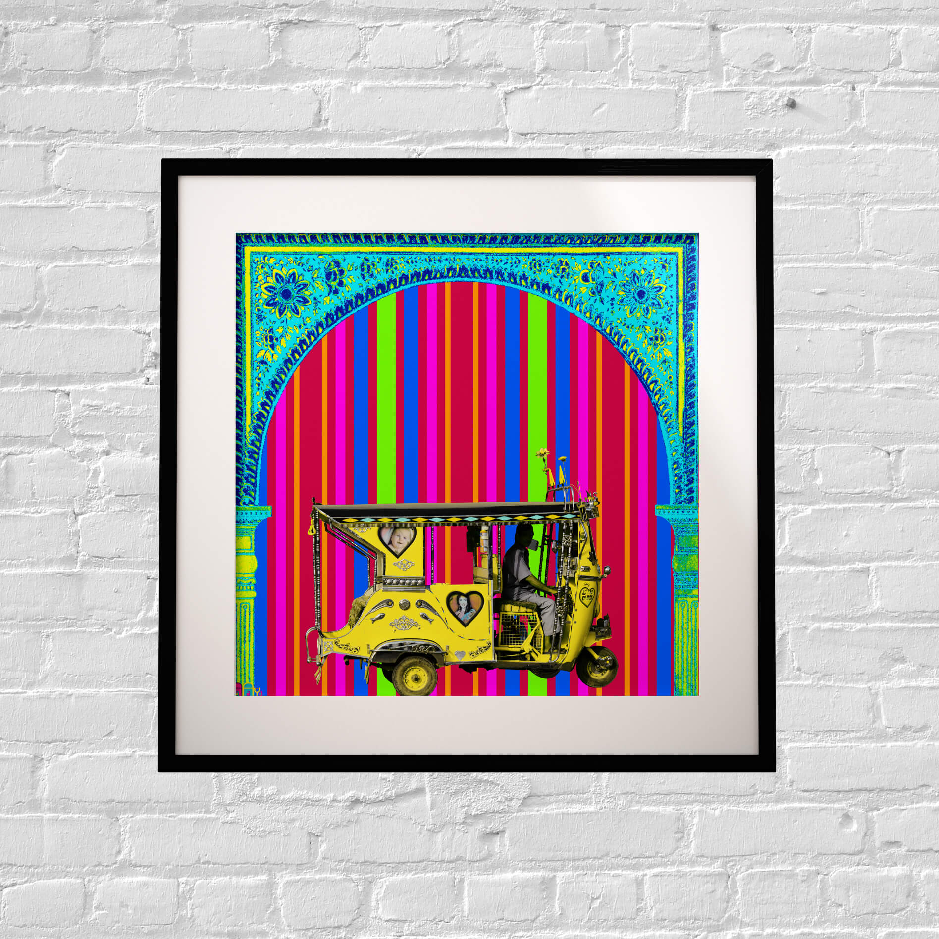 Trendy Floral Gateway Art Print 9×9 Inches