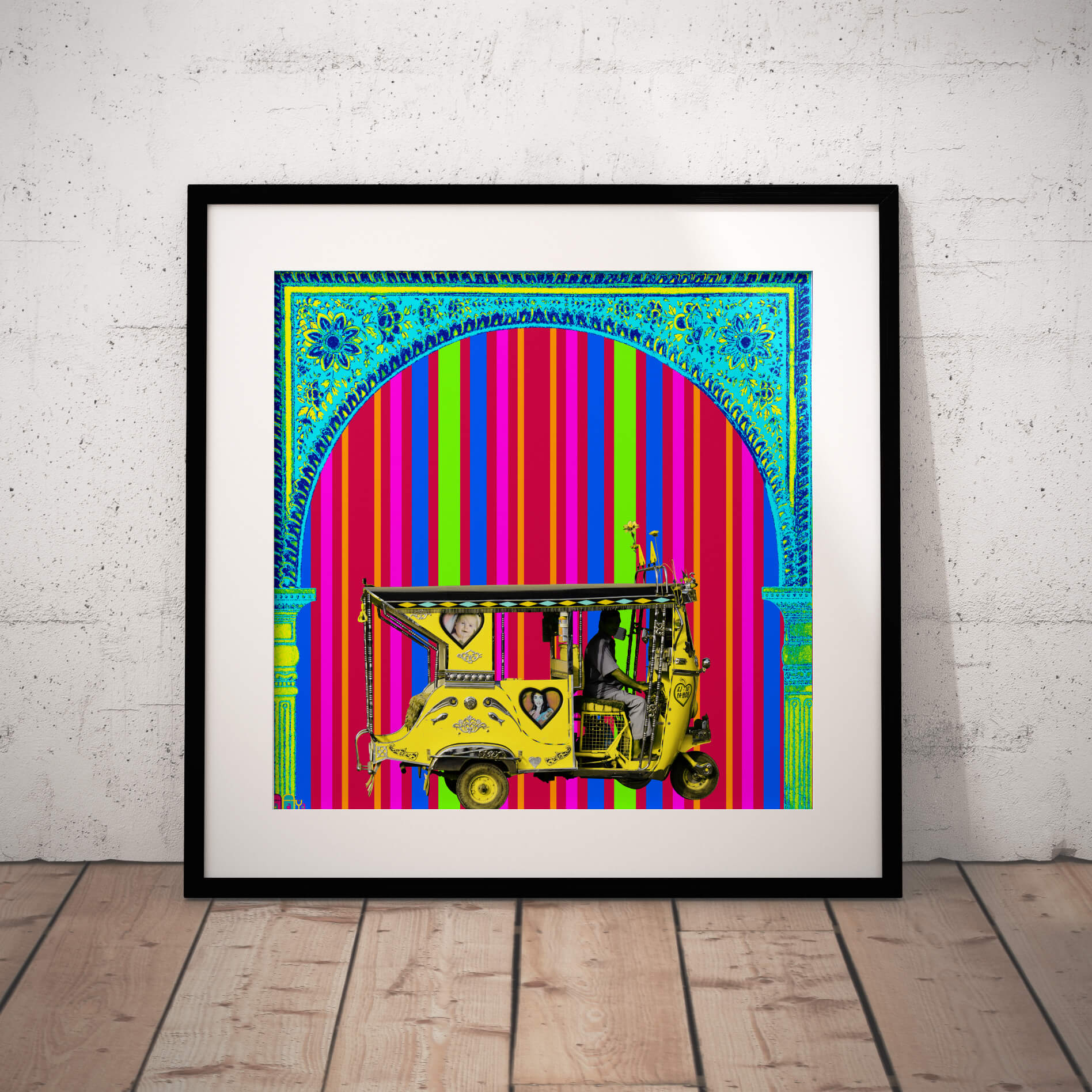 Trendy Floral Gateway Art Print 9×9 Inches