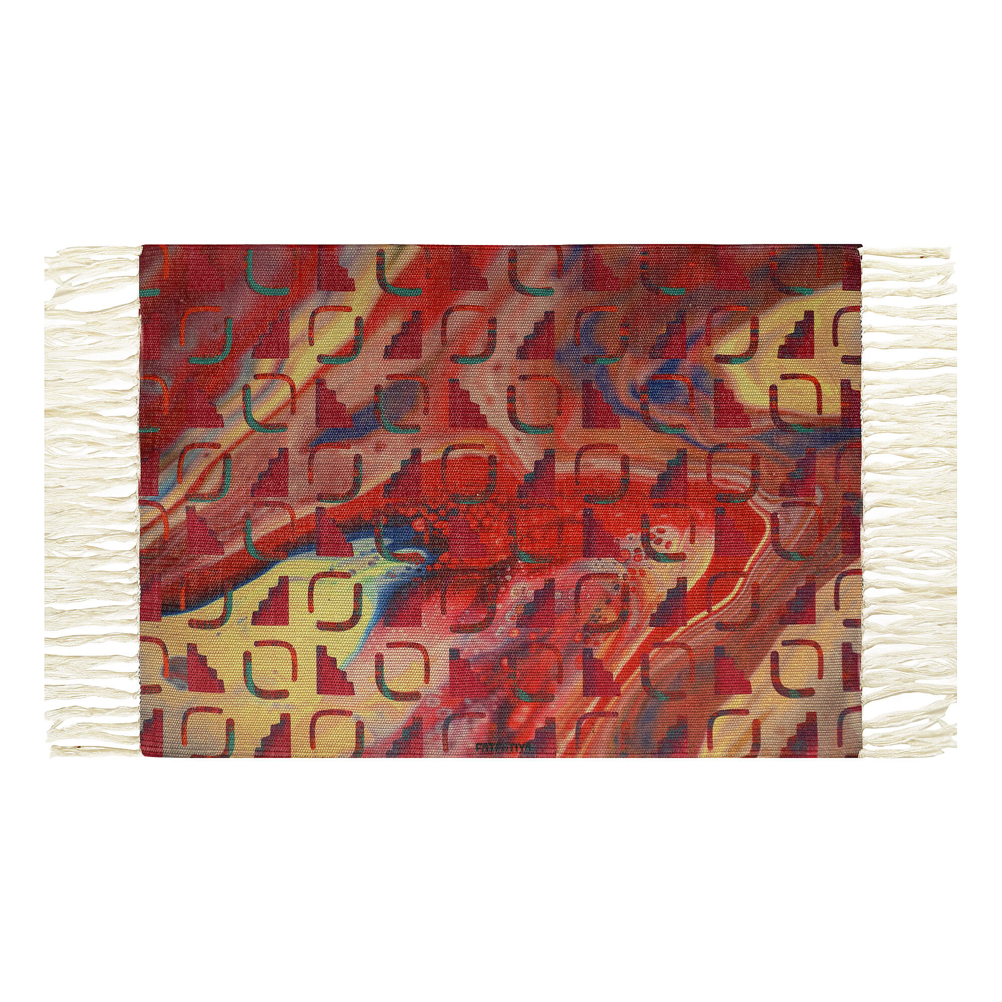 Checked Lava Rectangular Recycled Rug