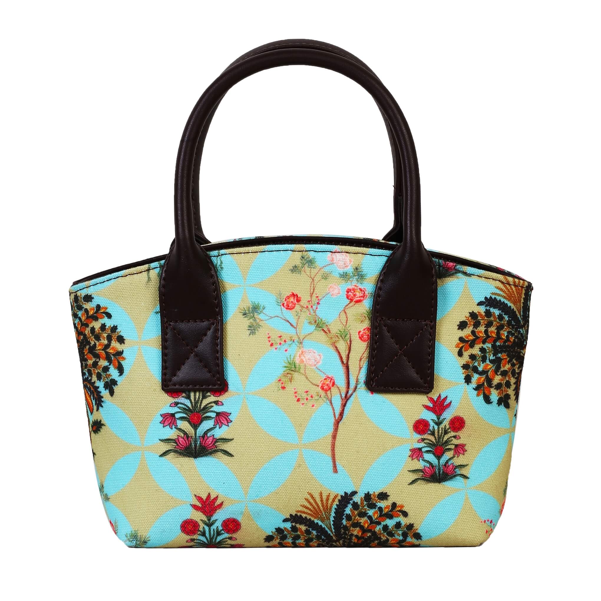 Garden Design Mini Handbag with Handles